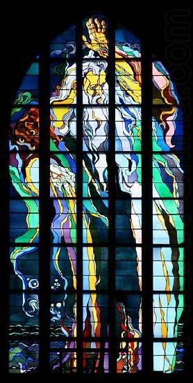 Stained glass window in Franciscan Church, designed by Wyspiaeski, Stanislaw Wyspianski